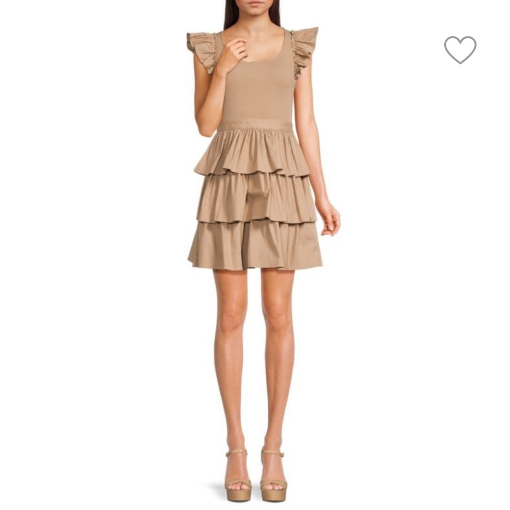 NWT - Rachel Parcell Ruffle Tank Dress in Warm Taupe
